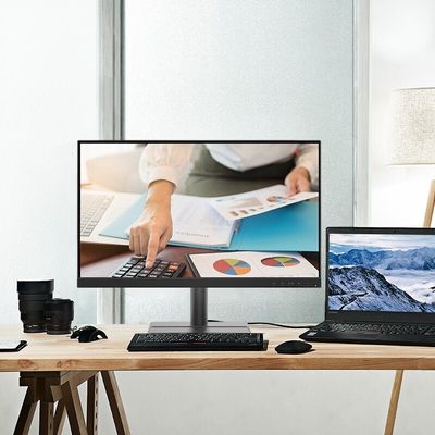 Υψηλής ευκρίνειας Lenovo ThinkCentre L24e-30 23.8 ′′ οθόνη Ιδανική για τις επιχειρηματικές ανάγκες